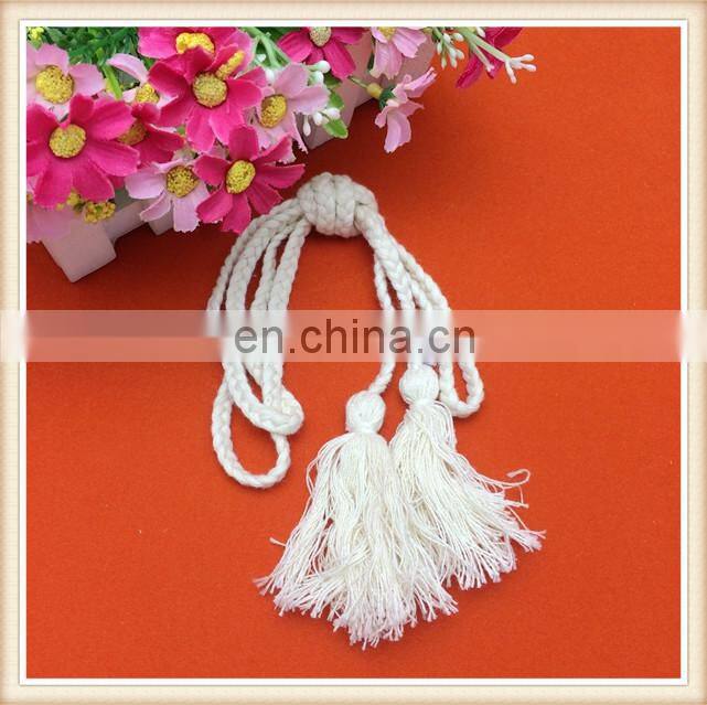 Popular ladies tassel belts/cotton tassel belts/Ivory/DTM color tassel belts/fringe rope for collar