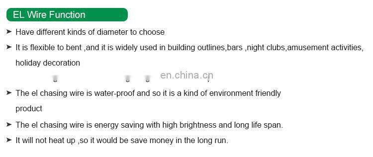 Car EL Wire with belt sound active flashing Kit Set