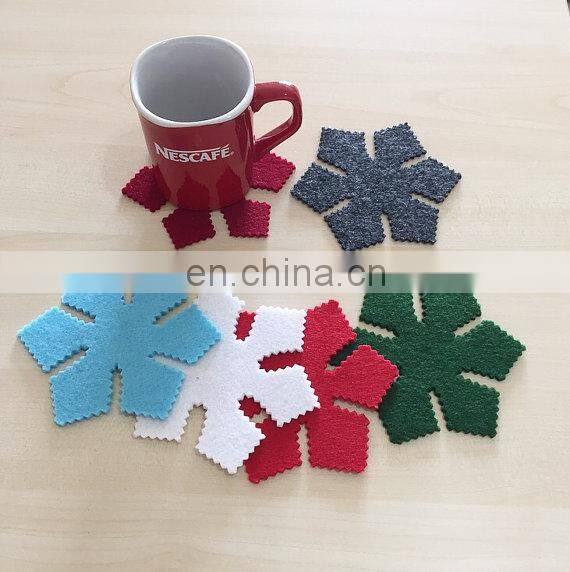 orange color customized design printed felt big business pu leather coaster set for hotel tea coffee drink