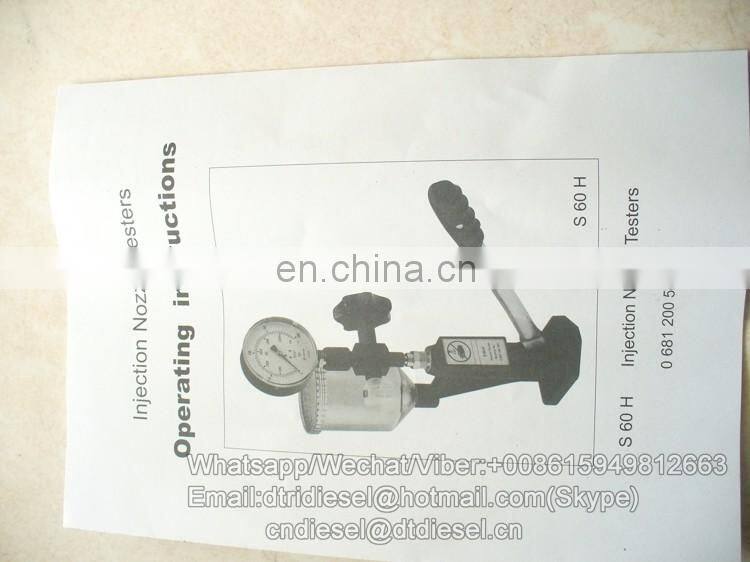S60H bosch diesel fuel injector injection nozzle tester with with 0-60 Mpa (0-600 bar) pressure gauge in high quality