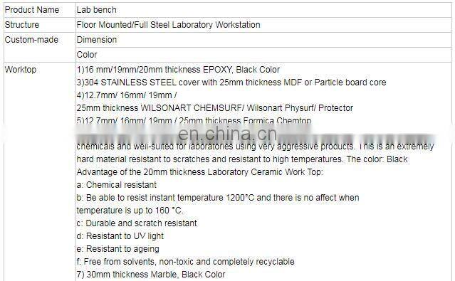 CE certificate metal dental pathology laboratory work bench equipments school lab furniture with factory price