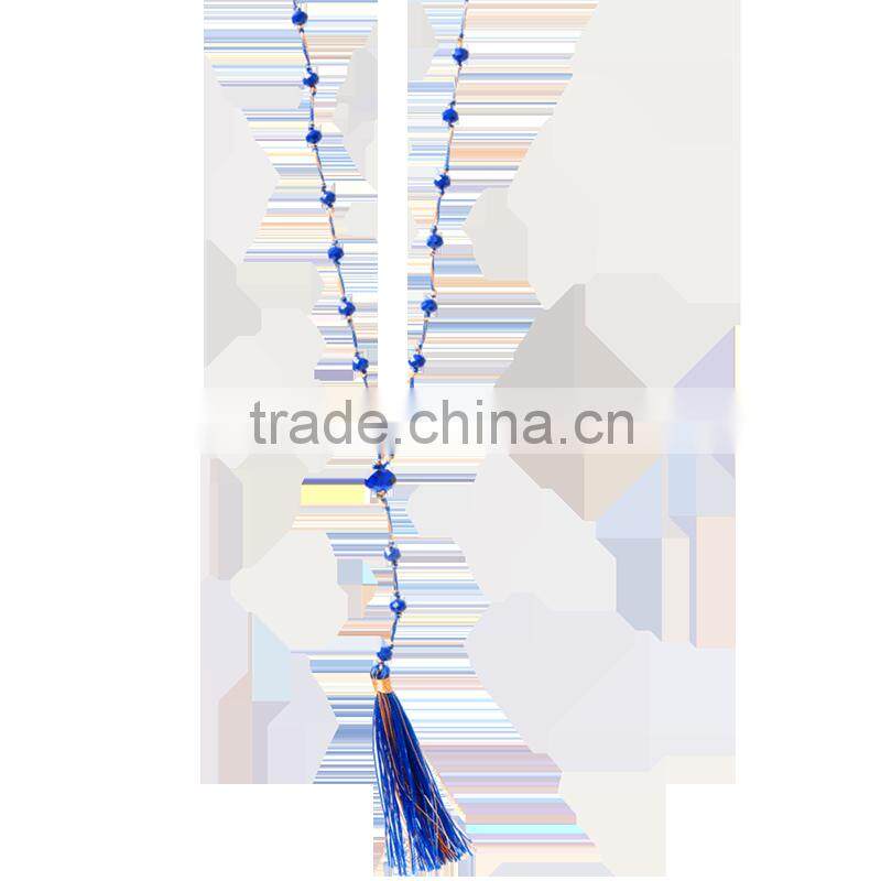 China latest beaded tassel necklace, long pendant necklaces for girls
