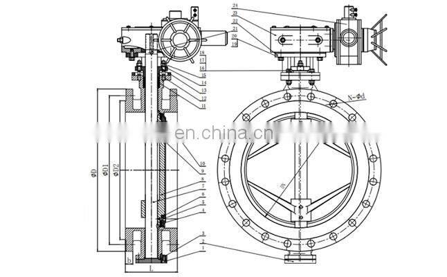 Bundor 2021awwa pn 16 Electric triple eccentric butterfly valve