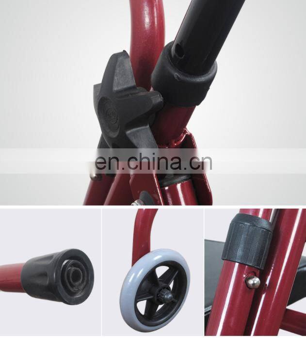 Good price rollator with seat 4 wheels walker for old people