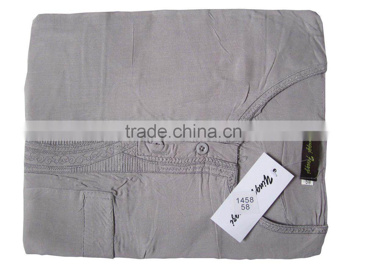 CM003 New daffah thobe 100% cotton poplin 137cm comfortable summer arabic men clothes short sleeve Muslim thobe