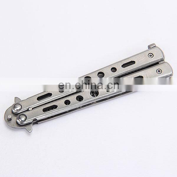 Stainless Steel Silver Practice Butterfly Comb Trainer Training Folding Dull Tool Outdoor Camping Comb