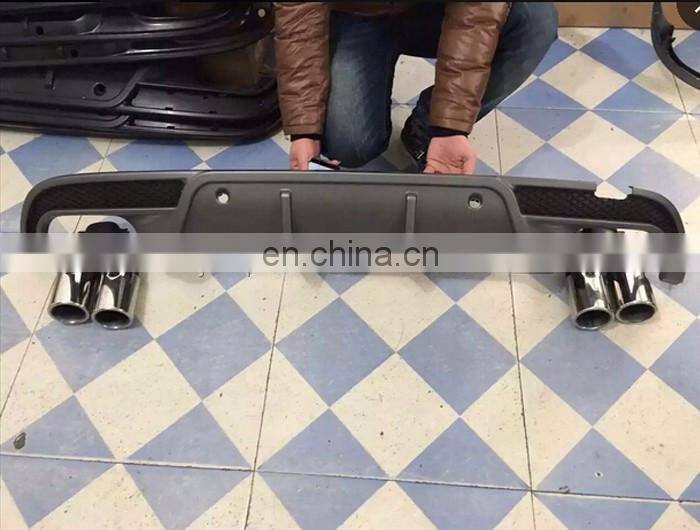Auto PP Steel W205 with Exhaust Tipes Rear Bumper Diffuser for Mercedes Ben z Sport