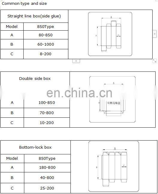 1100-Straight line-double side-lock bottom-4&6 corner Folding Gluing Machine