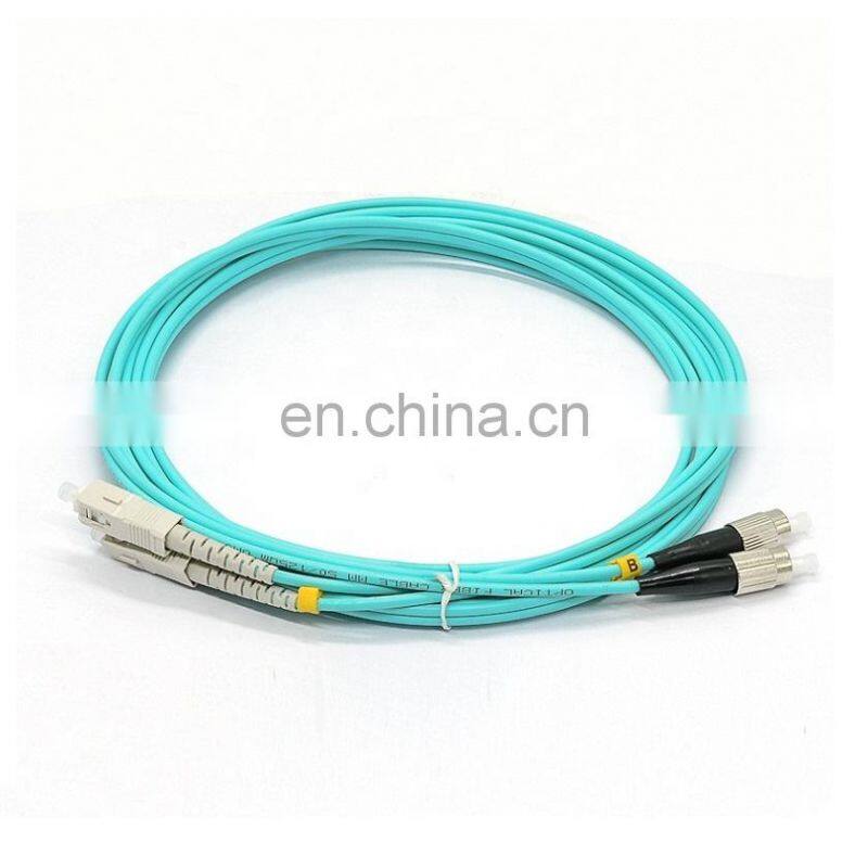 Multimode MM OM3 50/125um  LSZH Jacket  Cable 3.0mm Duplex 3M FC/UPC-SC/UPC  Fiber Optic Patchcord