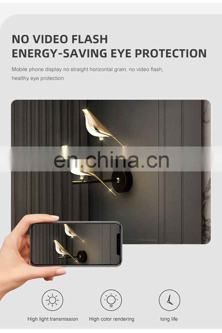 New Design Decoration Indoor Black Gold Aluminum Acrylic Iron Bedroom Modern LED Wall Lamp