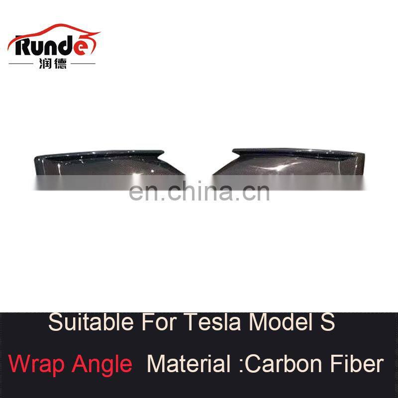 Runde Carbon Fiber Car Body Kit Modified RZ Style With Front Rear Lip Spoiler Side Skirt Wheel eyebrow For Tesla Model S body kits