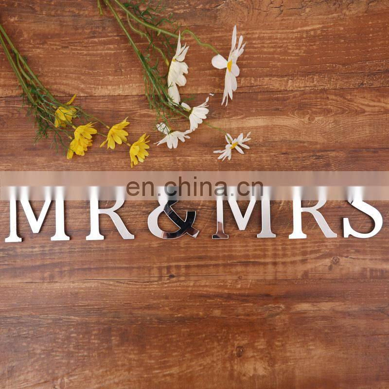 English letters Acrylic Mirror 3D DIY wall stickers home Modern personality Home English Sticker