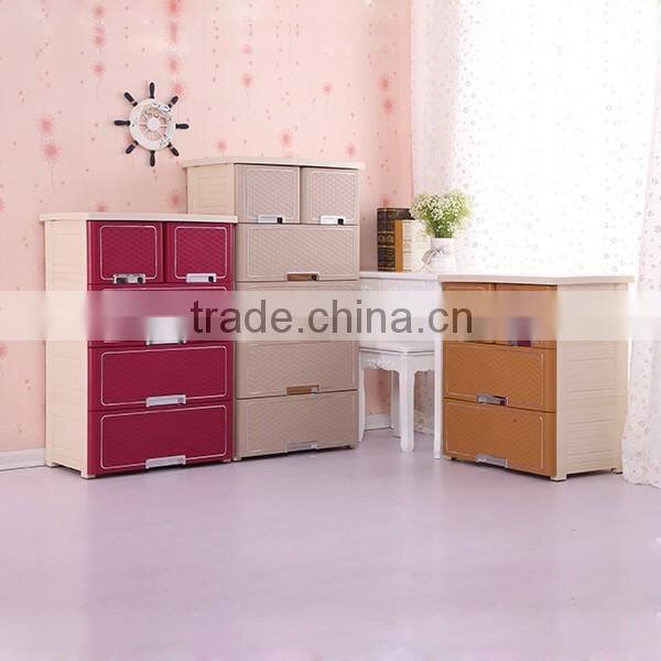 cartoon design 4-layer Plastic Storage Drawer Cabinet with Two Locks