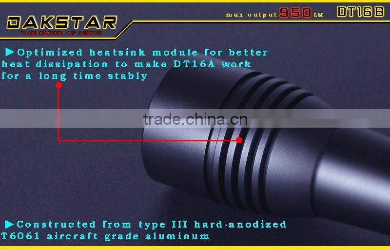 DAKSTAR DT16B CREE XML T6 LED 950LM 18650 IPX8 Rechargeable Scuba Diving Devices