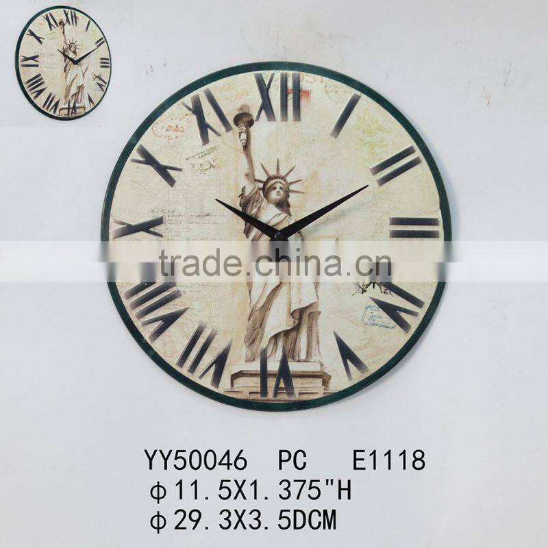 Factory cheap vintage round wall metal clock for home