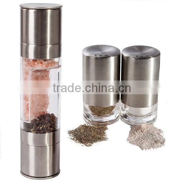 Manual Spice Crafts Salt and Pepper Grinder Set, Stainless Steel Salt Grinder