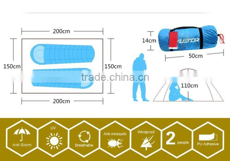 Hotsell Waterproof Double Layer 2 Person 3 Season Aluminum Rod outdoor camping tent