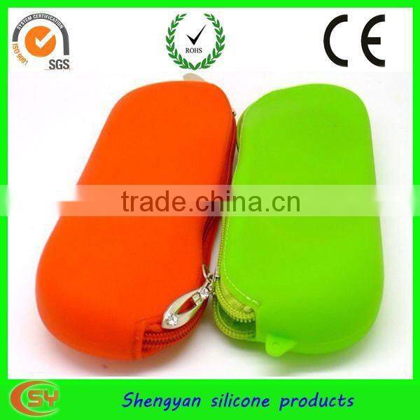 Colorful Zipper style silicone glasses pouch