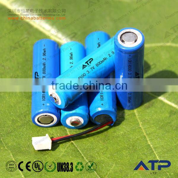 Wholesale 3.7v 800mah aa 14500 lithium ion battery / 14500 3.7v 800mah li-ion battery