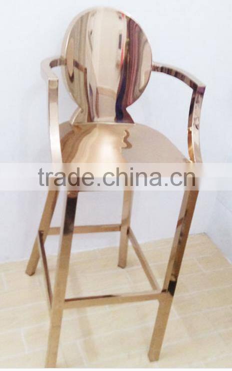 Modern stainless steel handrails 4 legs bar chair