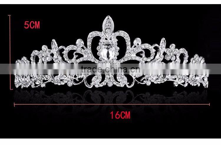 Upscale luxury full diamond tiara crown of the bride wedding headband, Baroque pop hair accessories hair clip