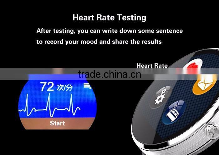 D360 round watch with touch display and heart rate men watch
