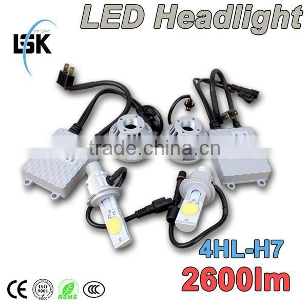 2 years warranty super waterproof 35w 6500k h7 car led headlight with USA customized chip