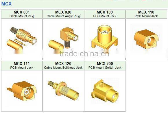 PCB Mount MCX Connector Right Plug Male 50 OHM
