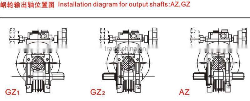 variable speed reducer UD combined worm gearbox with electric motor