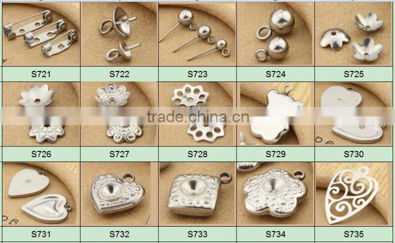 S804 Fit 5mm stainless steel end caps for jewelry or tassels,drawstring stopper