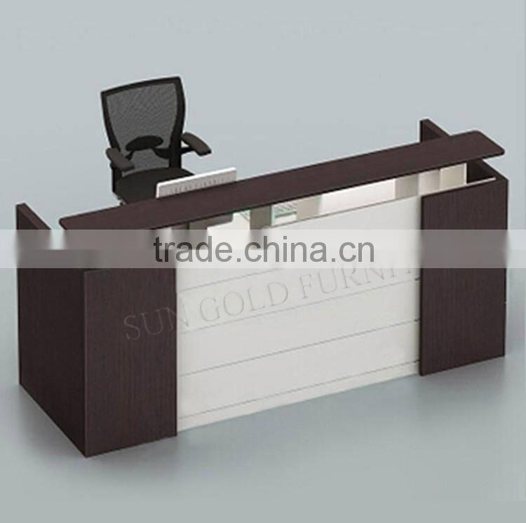 Black wooden used reception counters modern front desk design (SZ-RTB006-2)