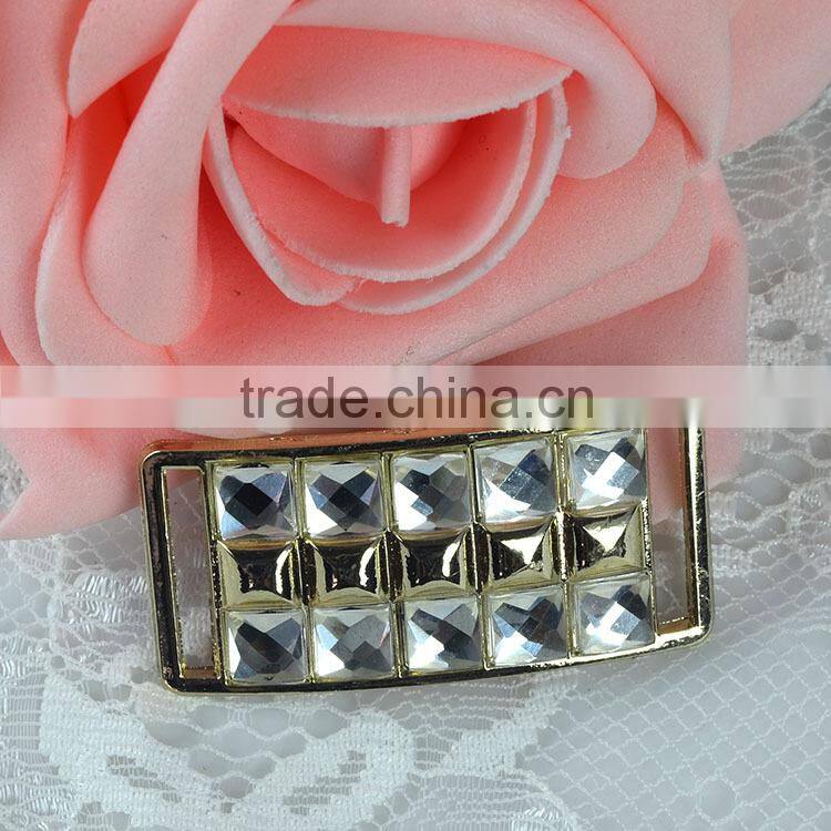 2015 fashion adjustable buckle, belt buckle manufacturers, crystal rhinestone ribbon buckle for bikini Decoration