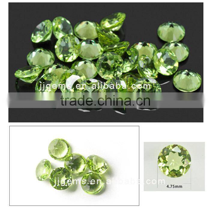 High Quality 4.75MM Round Brilliant Cut Natural Peridot