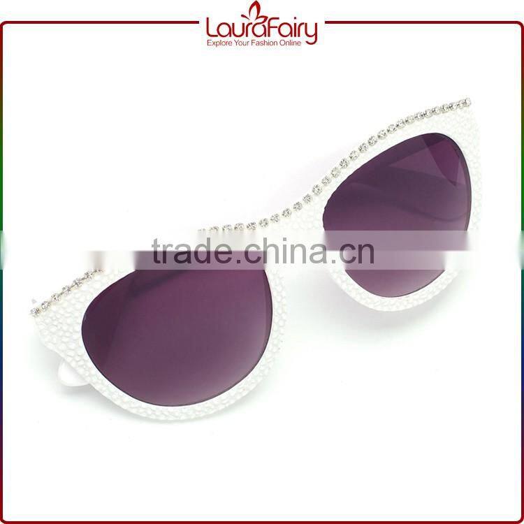 Laura Fairy Promo 2016 Brand Your Own Logo Diamond Decor Sunglasses For Women