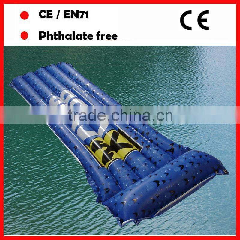 PVC adults pool floating air mattress inflatable water mattress with printing