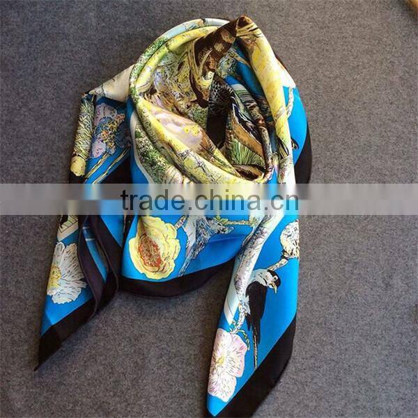 wholesale fashion women square neck silk scarf