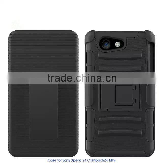 Keno Tough Rugged Layered Extreme Hybrid Belt Clip Holster Case for Sony Xperia Z4 Compact / Z4 Mini