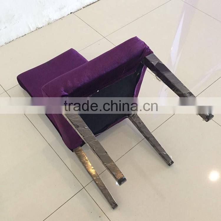 High quality wholesale luxury hotel furniture stainless steel frame metal BANQUET WEDDING CHAIR/ PU DINING CHAIR for sale