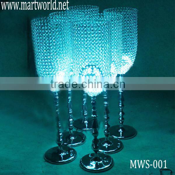 Wholesale high quality metal&crystal wedding pillar wedding walkway stand wedding column for party wedding decoration(MWS-001)