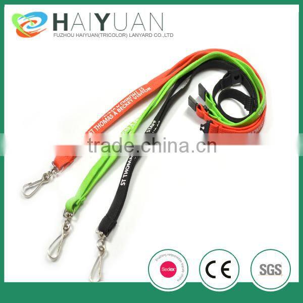 CMYK sublimation elastic lanyard with metal buckle