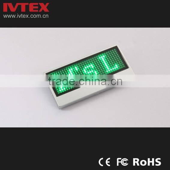 Digital Blue Rechargeable Battery Backup Mini LED Display / LED name badge / Digital badge