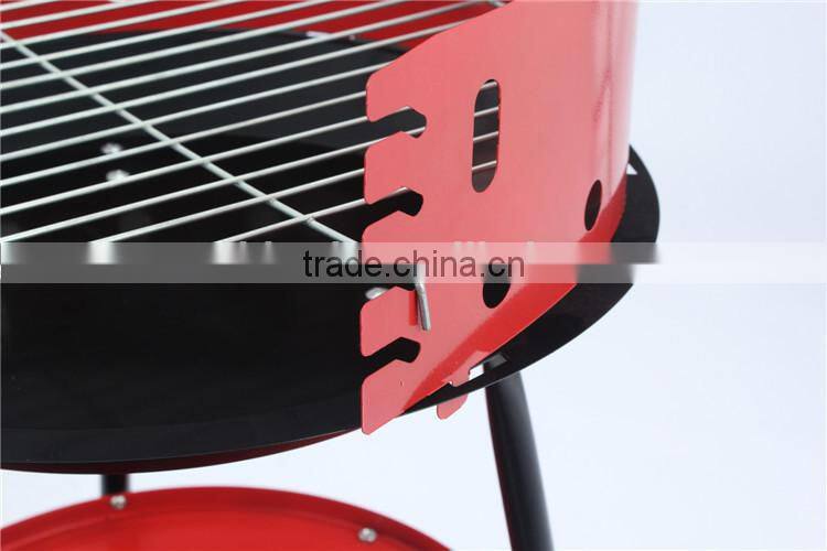 Mini triangle portable charcoal bbq grill with retractable height