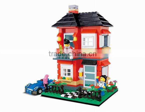 play toy kid educational intelligent villa block toys