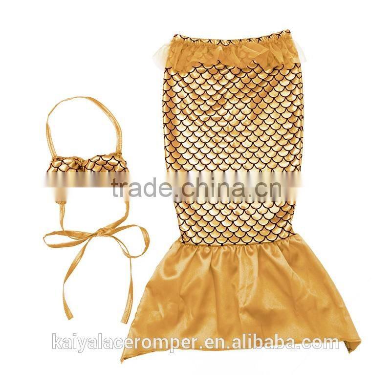 New arrival children's mermaid sets pretty dress with purple pants