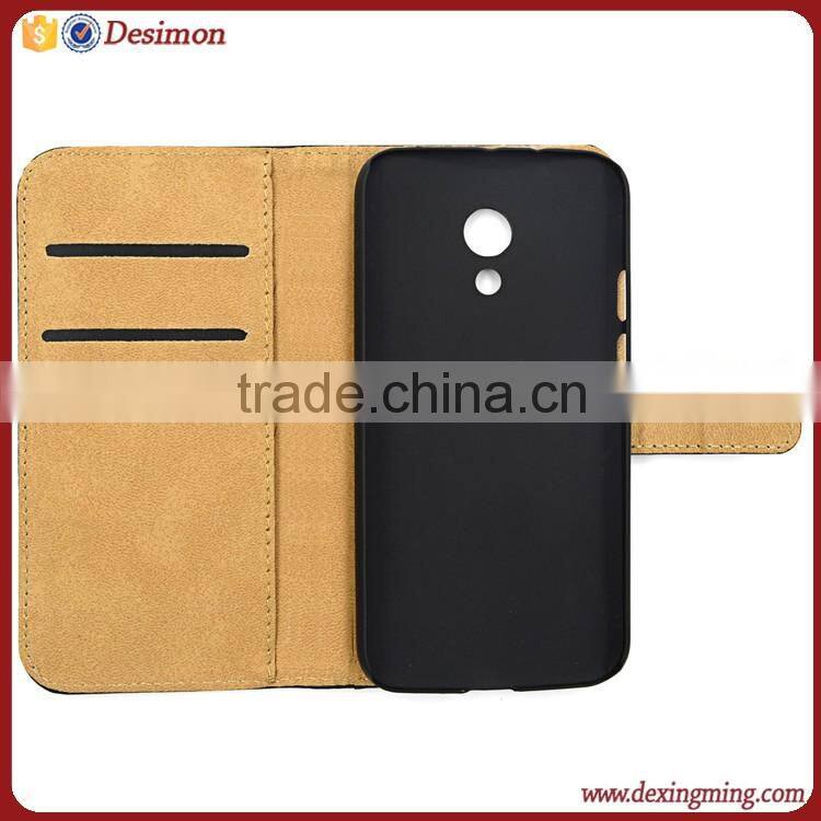 New back cover case for moto g2 , Leather wallet case for moto g2 flip cover