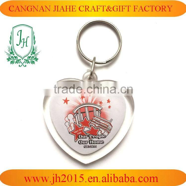 Photo insert transparent keychain acrylic photo round keychain printed chain