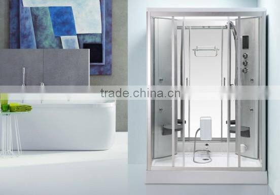 2014 Hangzhou China New Arrival Big Complete Construction Home Furniture Hydromassage Steam Shower Cabin With Foldable Chair
