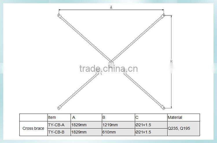 Scaffolding brace cross for building construction 1829mm*1219mm