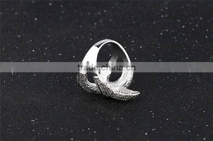 Cheap fashion jewelry zinc alloy metal starfish finger ring for women