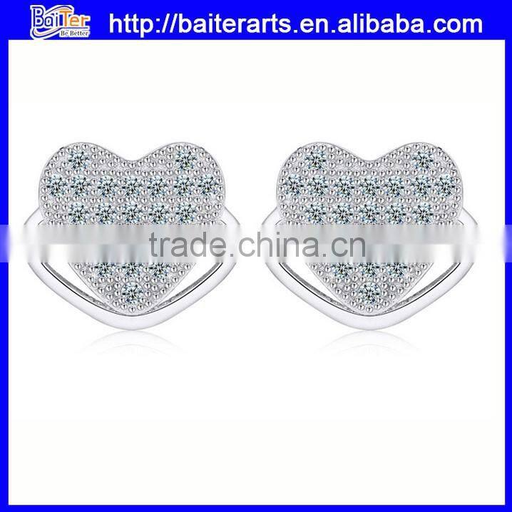 high quality earring jewelry .925 sterling silver genuine red stone earrings